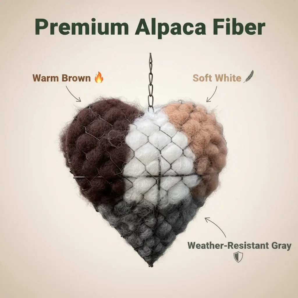 🔥LAST DAY 50% OFF - 🕊️🏡Handmade Natural Alpaca Fiber Bird Nesting Heart❤️A Cozy Gift for Birds