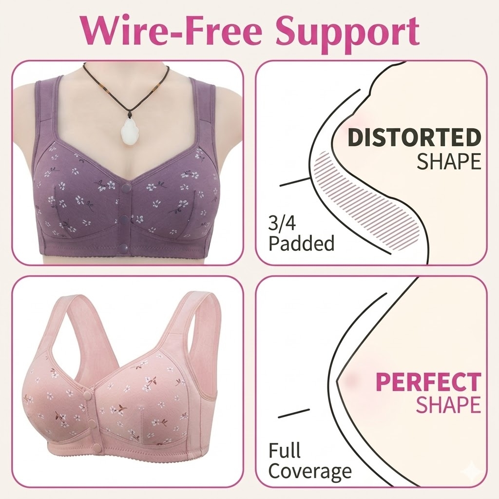 SoftestLayer™ - Comfortable & Convenient Front Button Bra - Daisy Bra