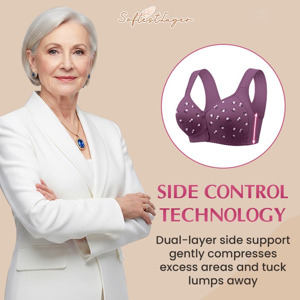 SoftestLayer™ - Comfortable & Convenient Front Button Bra - Daisy Bra