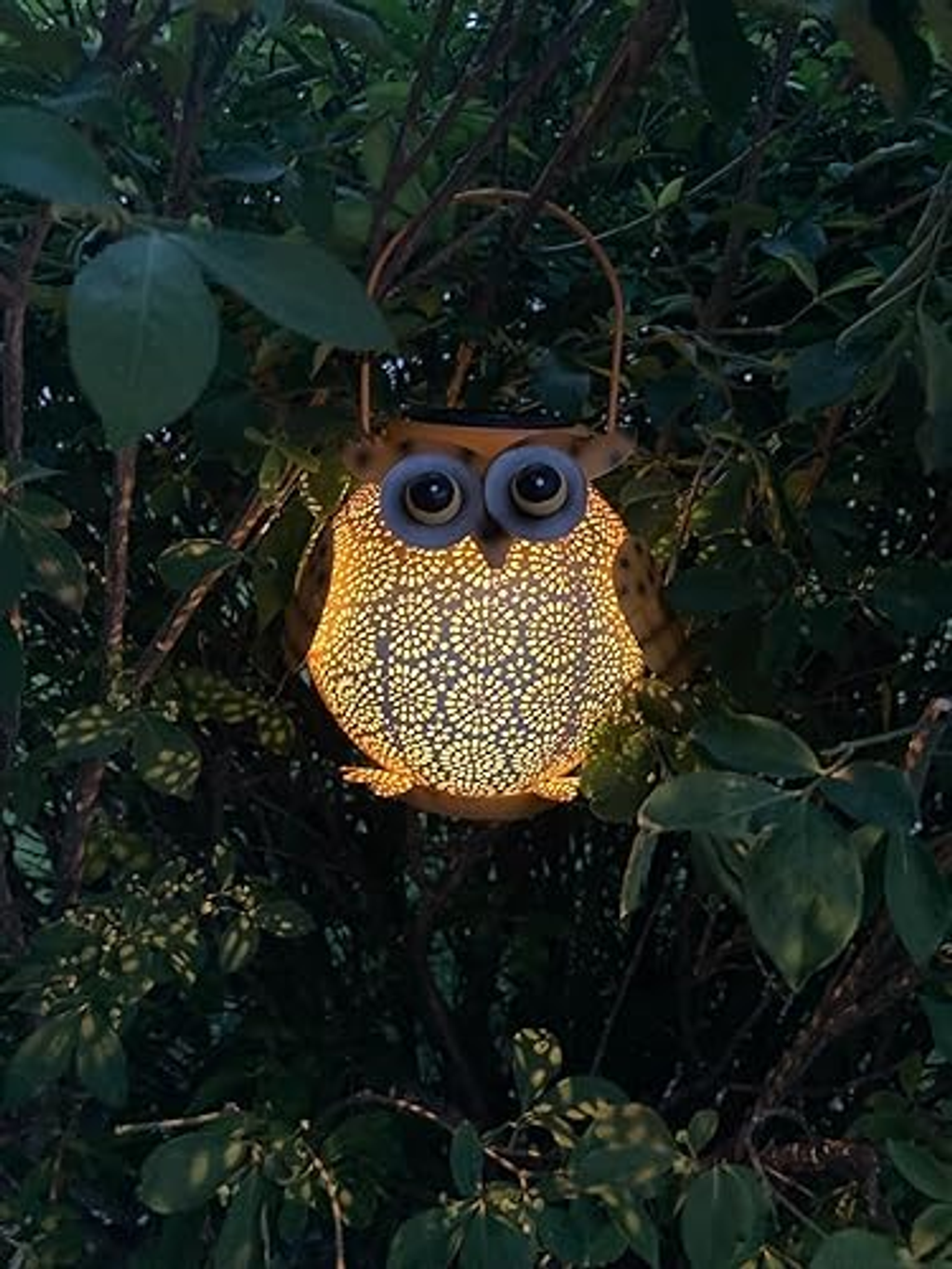 Solar Lights Outdoor Garden Decor, Solar Lanterns Outdoor Waterproof Metal Owl