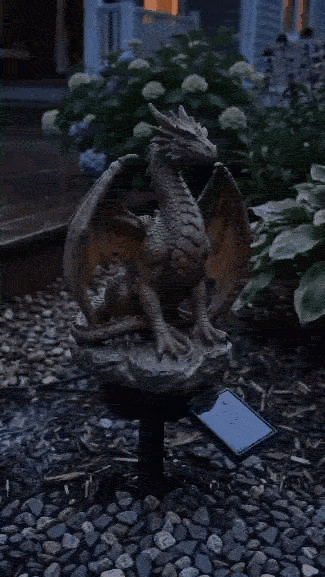 💥LAST DAY 50% OFF🐉✨Solar Dragon Garden Statue Light – Golden Ember Fantasy Outdoor Decor