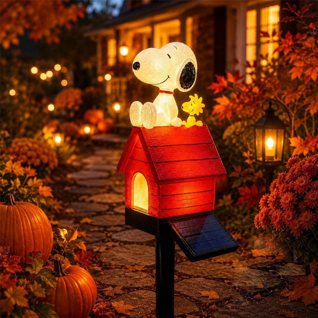 Snoopy Woodstock Red Roof Glow Since 1950 Garden Stake Light